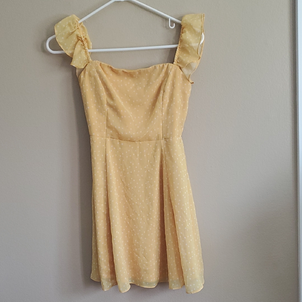 Lulu's Mustard Color Lined Summer Yellow Dress